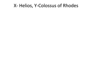 X- Helios, Y-Colossus of Rhodes
 