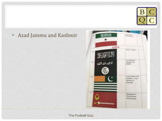  Azad Jammu and Kashmir
The Football Quiz
 