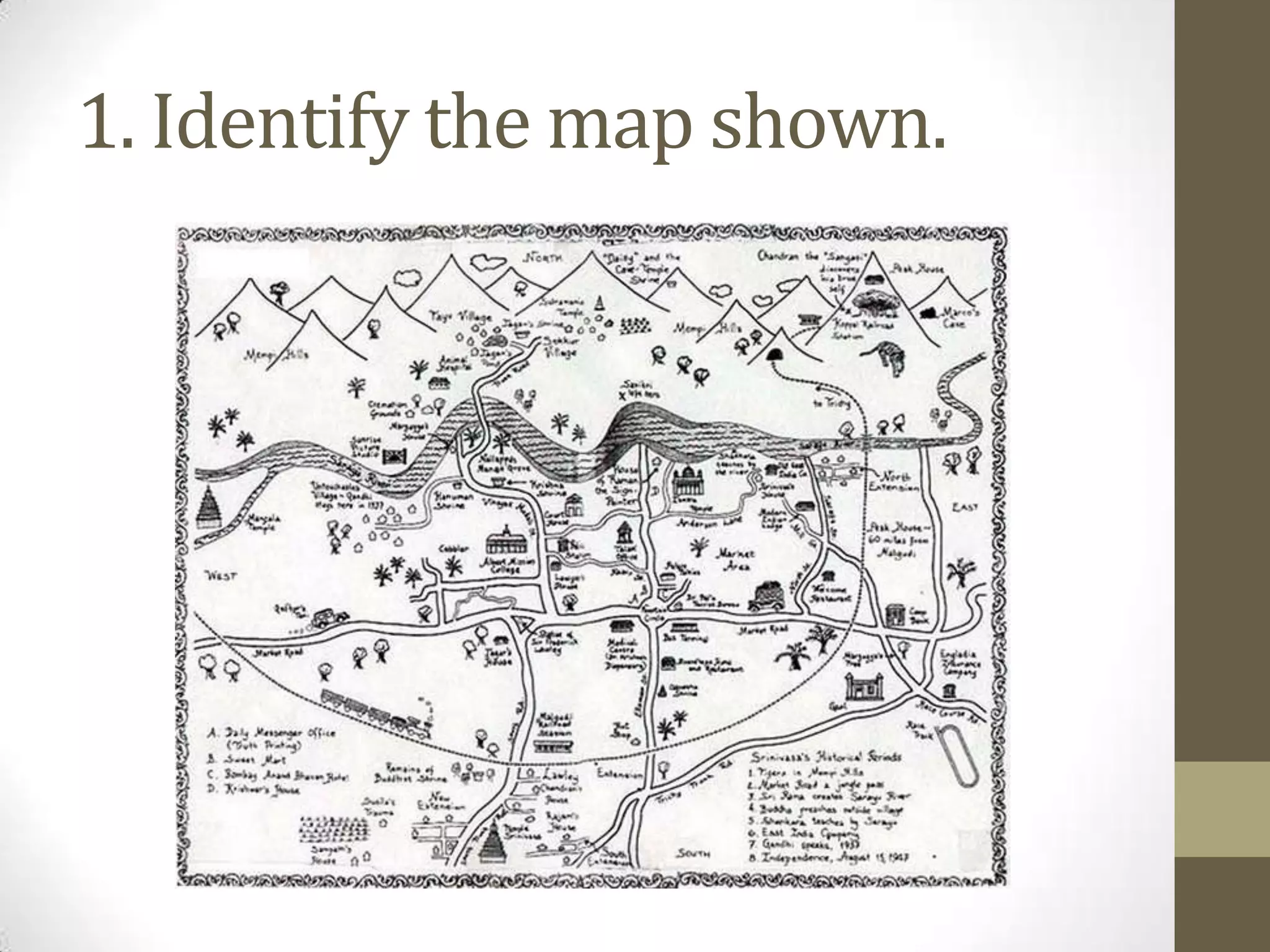 1. Identify the map shown.
 