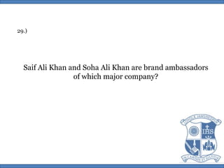 29.)Saif Ali Khan and Soha Ali Khan are brand ambassadorsof which major company?