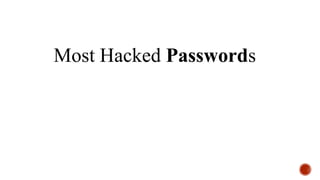 Most Hacked Passwords
 