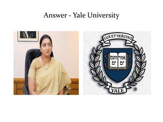 Answer - Yale University 
 