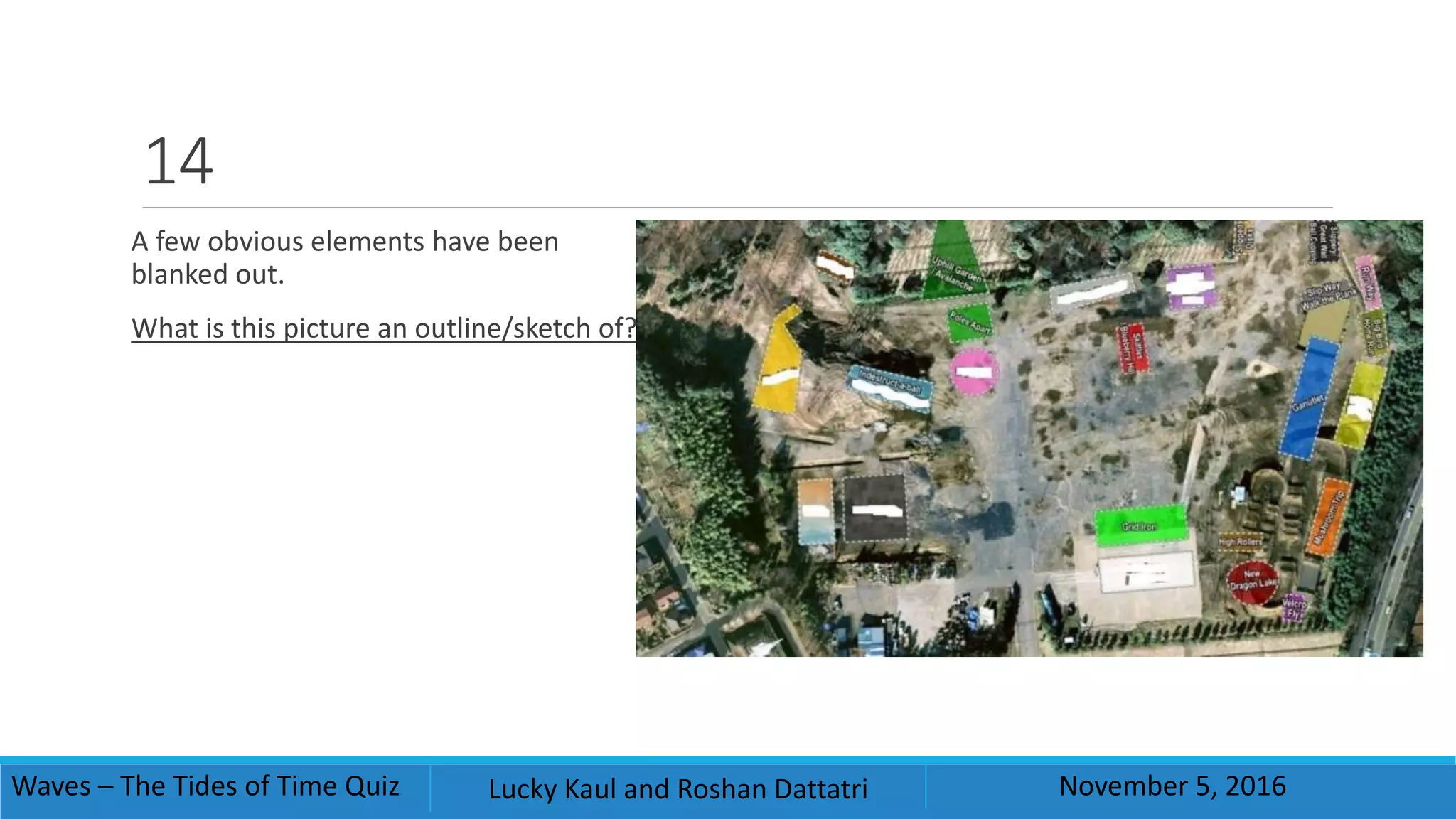 14
A few obvious elements have been
blanked out.
What is this picture an outline/sketch of?
Waves – The Tides of Time Quiz Lucky Kaul and Roshan Dattatri November 5, 2016
 