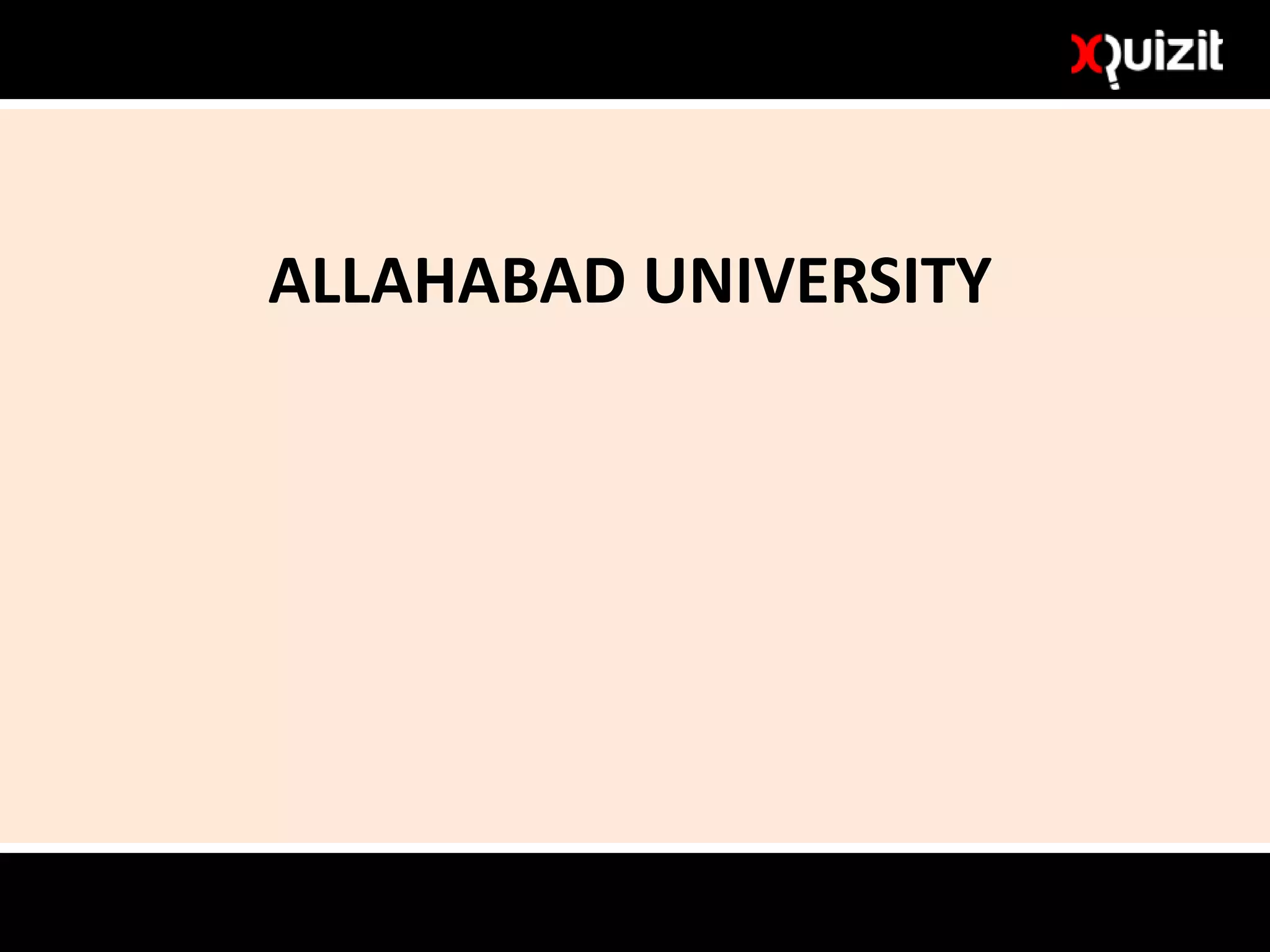 ALLAHABAD UNIVERSITY
 