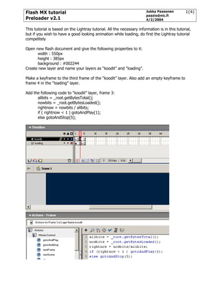 Flash Mx Tutorial Preloader Flash Mx Tutorial Preloader
