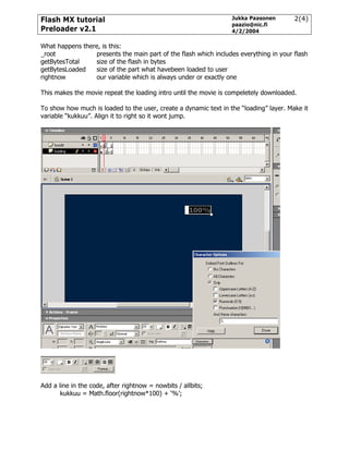 Flash Mx Tutorial Preloader Flash Mx Tutorial Preloader