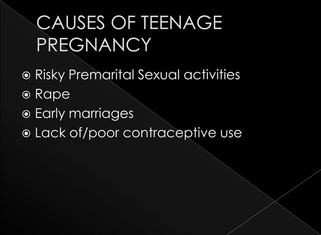 Premarital Sex And Teenage Pregnancy