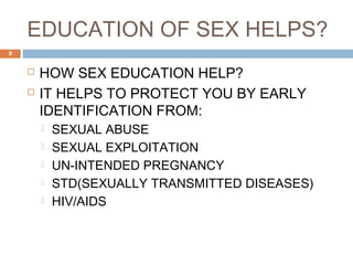 Pre marital sex education