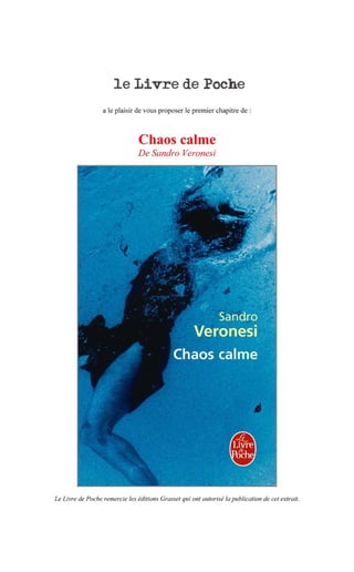 Premier chapitre de Chaos Calme de Sandro Veronesi