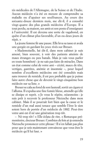 Premier chapitre de "Et Nietzsche a pleuré" de Irvin Yalom