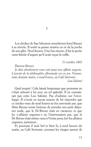 Premier chapitre de "Et Nietzsche a pleuré" de Irvin Yalom