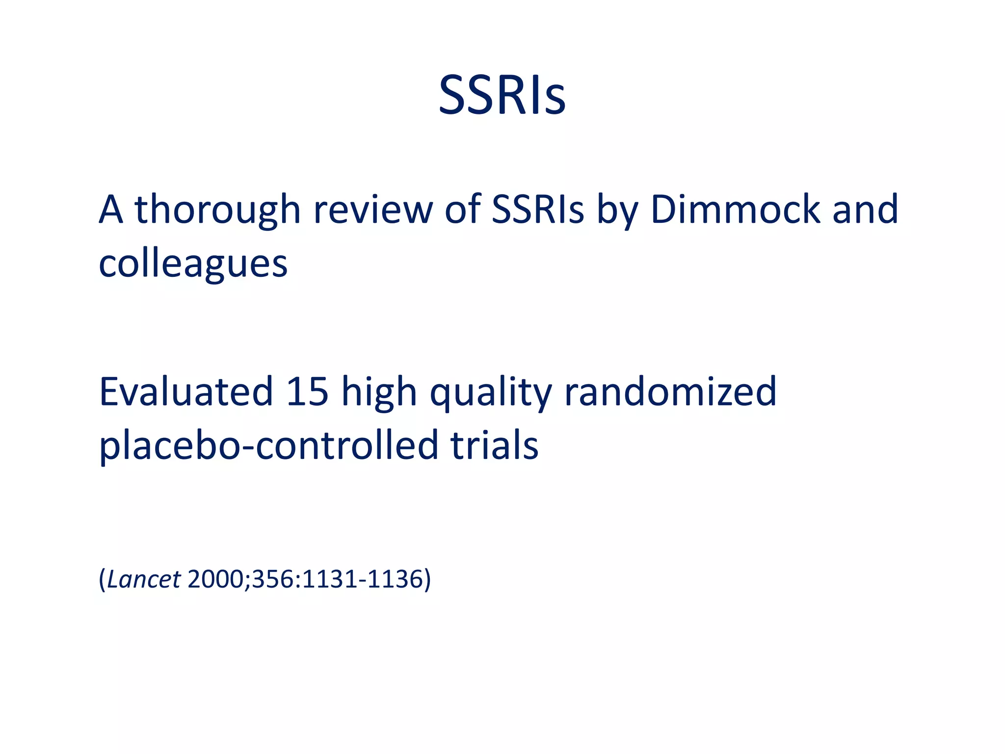 Calcium	A large double blind placebo-controlled multi-center trial available	1200 mg daily	Effective in reducing PMS symptomsA large double-blind multicenter trial (n=497 enrolled, n=466 evaluated) compared 1200 mg daily of elemental calcium (given as calcium carbonate in the form of TUMS E-X 2 tablets twice daily) to placebo over three menstrual cycles in women with moderate to severe PMS (Thys-Jacobs et al. Am J ObstetGynecol 1998;179:444-452). A significantly greater reduction in a 17-item daily self-rating scale score was noted in the calcium group for the second and third cycles. By the third cycle, the rating scale score was reduced by 49% in the calcium group versus 30% in the placebo group.