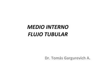 MEDIO INTERNO  FLUJO TUBULAR  Dr. Tomás Gargurevich A. 