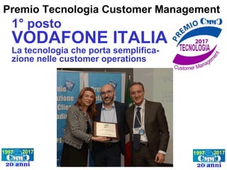 Premio Tecnologia Customer Management
2° posto
ENGIE ITALIA
Speech Analystics un pozzo di
idee per le funzioni di business
 