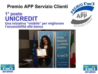 Premio APP Servizio Clienti
2° posto
LA FOURCHETTE
Il gusto di prenotare on-line il
ristorante
 