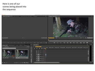 Here is one of our
scenes being placed into
the sequence
 