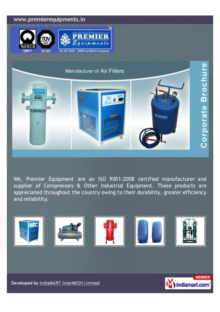 Premier Equipments, Coimbatore, Air Filters and Coolers