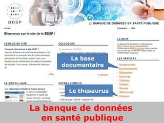 La base
      documentaire



        Le thesaurus


La banque de données
  en santé publique
 