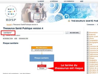 Le terme du
thesaurus est risque
 