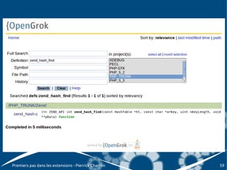 Premiers pas dans les extensions - Pierrick Charron   59
 