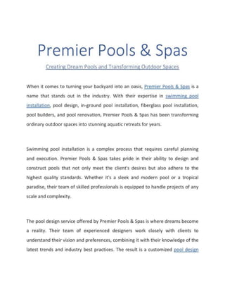 Premier Pools and spas 1.ppt