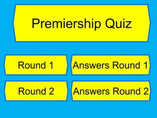 Premiership Quiz
Round 1 Answers Round 1
Round 2 Answers Round 2
 