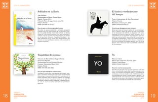 Los 20 Ganadores

Los 20 Ganadores

Soldados en la lluvia
Toño Malpica
Ilustraciones de María Teresa Devia
Bogotá: Norma, ...