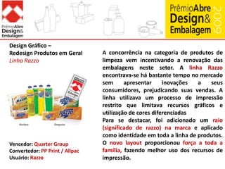 MÓDULO DESIGN GRÁFICODesign Gráfico de Alimentos DocesMolico Sorvetes PoteO design de embalagem é ferramenta chave para transpor todo o valor da marca de um produto para os novos lançamentos da linha.A criação da embalagem para os sorvetes Molico, traz a identidade da linha de leites para uma categoria diferente. Neste projeto, foi aplicado o look & feel da marca, que traz ao consumidor os benefícios e a modernidade de Molico.A embalagem destaca imagens do próprio produto para despertar o desejo do consumidor. Os potes de 700ml realçam o appetiteappealcom design mais moderno fazendo uso da tecnologia de impressão in moldlabel, que permite maior qualidade de imagem e adapta-se melhor ao formato diferenciado da embalagem.Vencedor: Pande Design SolutionsDesign: Pande DesignConvertedor: Jaguar / MultilabelUsuário: Nestlé