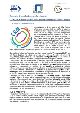 Premio PA sostenibile e resiliente 2021  - Il CRM Roma Capitale