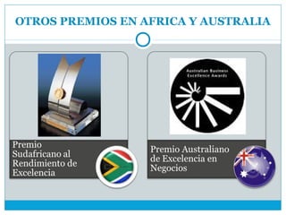 OTROS PREMIOS EN AFRICA Y AUSTRALIA
 