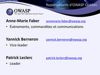 Première rencontre d'owasp québec