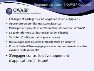 Première rencontre d'owasp québec