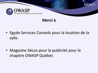 Première rencontre d'owasp québec