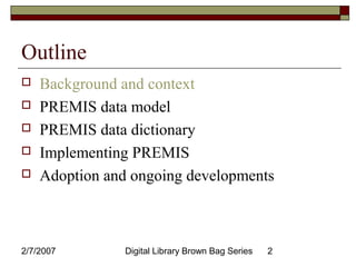 Premis A An Introduction to PREMIS | PPT