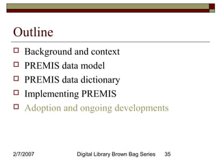 An Introduction to PREMIS | PPT