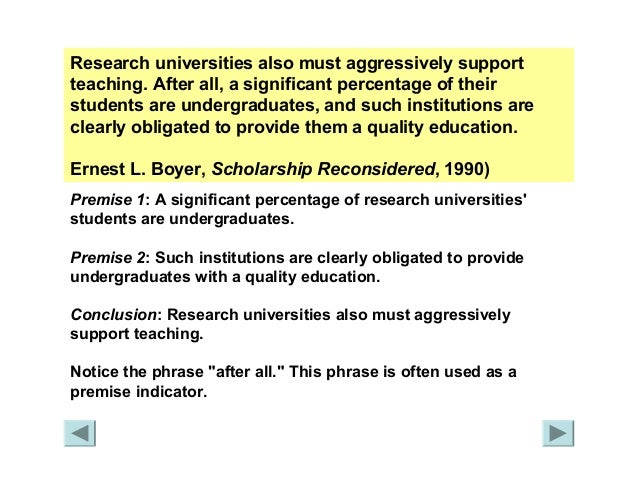 Premises And Conclusions