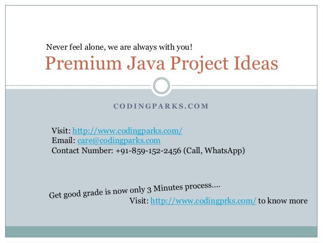 Premium Java Project Ideas Premium Java Project Ideas