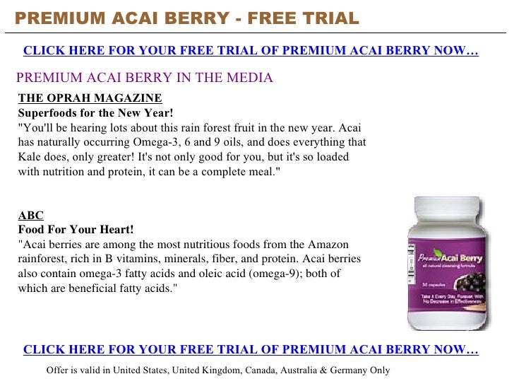Acai Berry Free Trial
