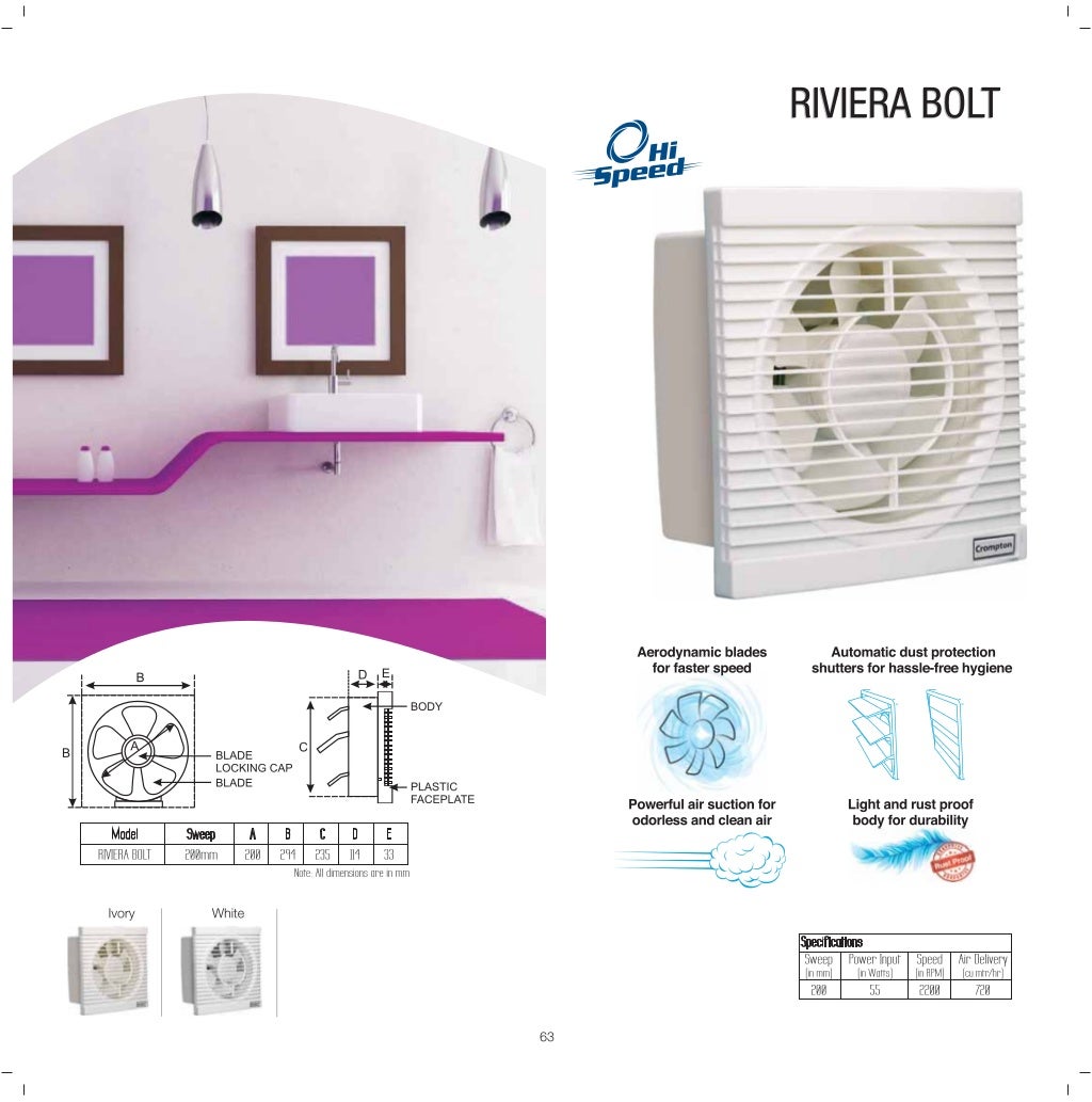 Catalogue of Crompton Energy Efficient Premium Fan