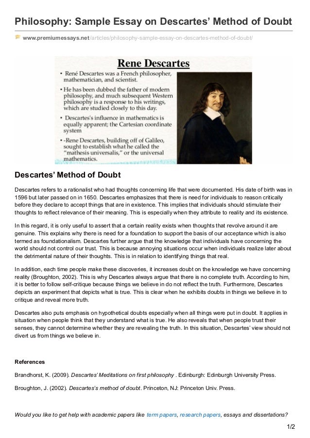 essay on method of doubt