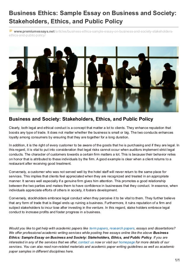 Business ethics dissertation
