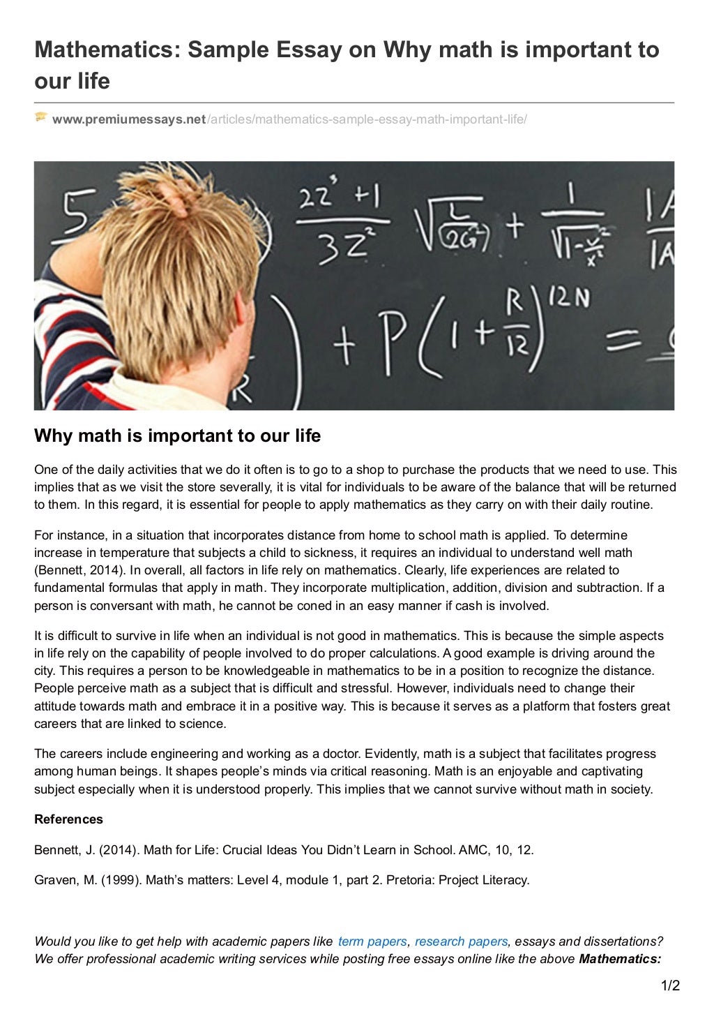 essay about math teacher