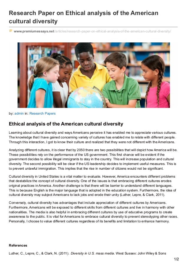 cultural diversity in america essay