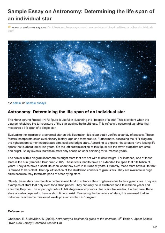 essay topics on astronomy