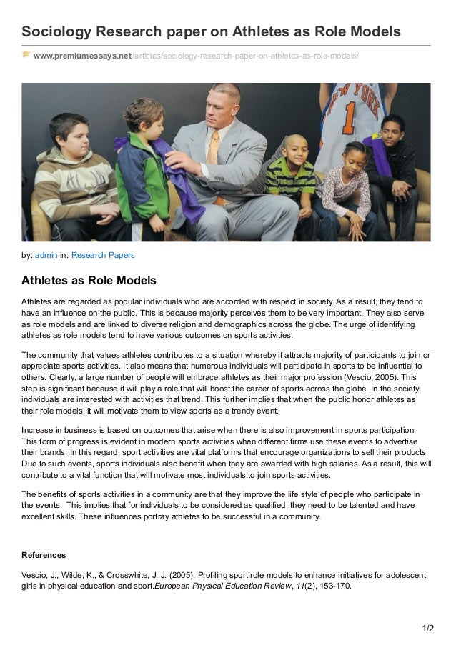 athletes as role models essay