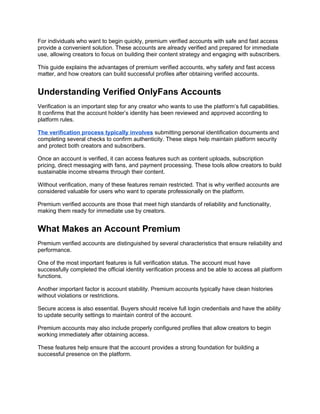 Premium OnlyFans Verified Accounts – Safe & Fast Access.docx