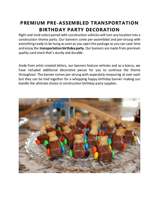 Premium Pre Assembled Transportation Birthday Party Decoration