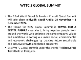 World travel and tourism council (wttc) and its relevance | PPTX