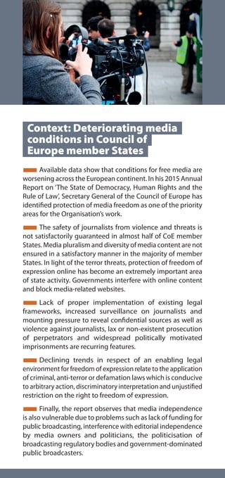 Protection of journalism - Safety of journalists | PDF