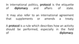 Protocol International Protocol and Etiquette | PPTX